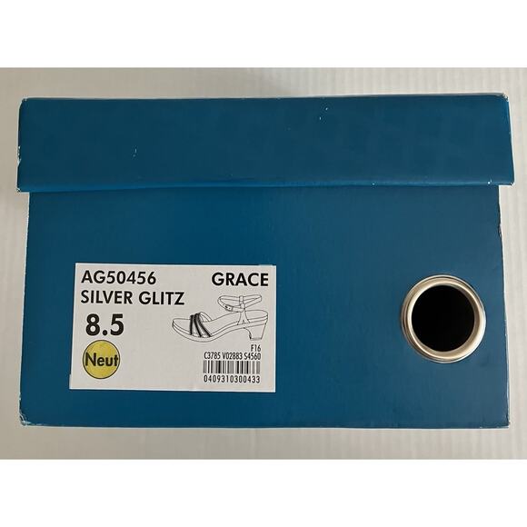 Womens abeo Bio System Grace Sandal Heel Orthotic Shoes Silver Glitz WN8.5 EUC - Picture 8 of 8